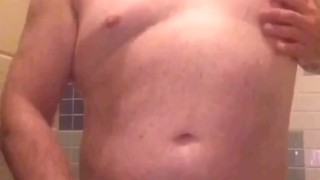 Custom video request (edited version) me showering, jerking, flexing, cum eating & piss in own mouth