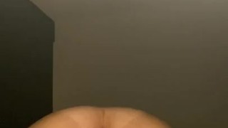Chubby white girl rides her toy while moaning