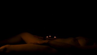 Hot sensual and erotic closeup of sex at night with amateur couple