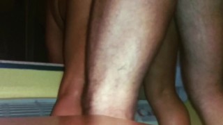 fuck in front of open balcony window and creampie