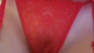 Japanese Teen Girl Panchira Red Lace Panties Perfect Tits