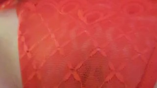 Japanese Teen Girl Panchira Red Lace Panties Perfect Tits