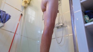 Hot and smooth daddy takes a shower