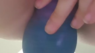 Chubby teen takes huge knot