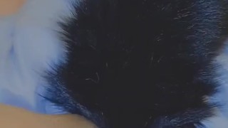 Alex playing with her tail 