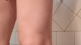 Experiments In the shower - with a Big Dildo