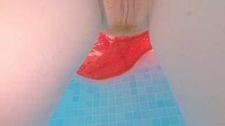 Beach Lifeguard Fucked Me in Hotel Pool till Underwater Creampie | Bit Tits Redhead MILF Ginger Ale