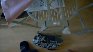 Jerking-off and licking my cum off a glass-table