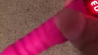 Using wife’s vibrator to blow a load while watching porn