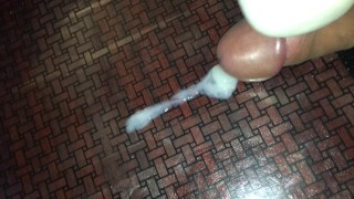 Testing Out Big Vibrator on Desk - Second Cumshot & Still Left a Puddle
