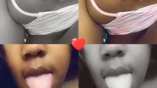 Licking my big Juggs