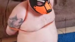 Tied Up Pup Humps a Vibrator