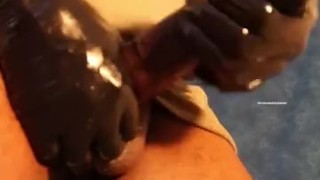 Lick the cum off my gloves slut