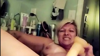 Riding dildo to screaming squirting orgasm
