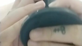 Sloppy Shower Dildo Blowjob