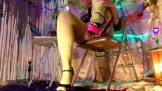  femdom in fishnets, ignoring you smoking & Dancing to her favorite songs