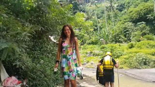 PUBLIC PEE at Waterfall among Rafting lovers