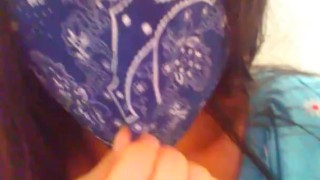 Hairy PISS FETISH Toilet Camgirl Slut in a Facemask has NO TOLIET PAPER! She Uses Facemask to Wipe!