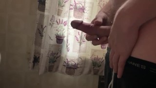 Risky cumshot at grandmas! 