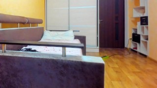 Busty brunette Myla_Angel performs long striptease in red dress, then masturbates till sweet orgasm!