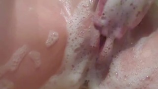Playing with my wet soapy pussy 