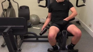 trying out my New FACE MASK ** JERKING OFF at the local GYM with that FLASHLIGHT **