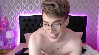 Sexy well groomed gay hand pleasures himself