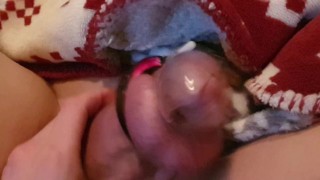 Teasing hubby in his chastity cage
