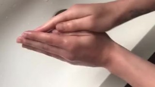 Washing hands with piss - Mya Quinn