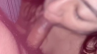Milf slobbers on that young cock makes her cry 