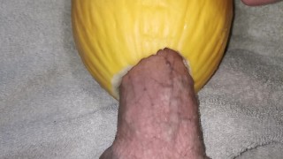 Big dick fucking Watermelon ( canari ) close up