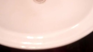 Guy jerks off and cums in the bathroom