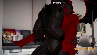 Furry Hentai 3D Yiff - Dark Wolf & Red Dragon Hard Sex