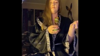 Getting naked having a bong and vibing away