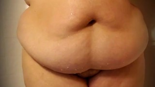 Bbw playing in the shower