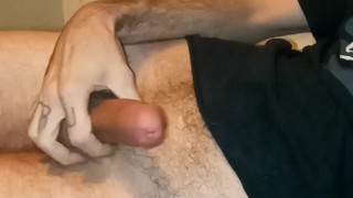 Loud porn watching and big dick stroking. Hot guy cums. 