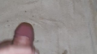 Morning wood jerk off with lube and cumshot