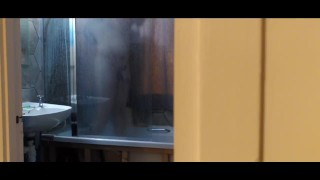 Cute trans girl in the shower