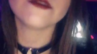 Goth girl stripper tease