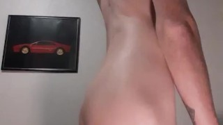 Femboy struts for the camera