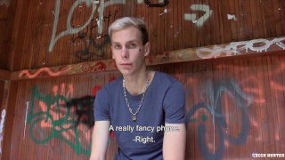 CZECH HUNTER - Hot Guy David Gets Some Money To Do A Blowjob & Fucked Anal In Pov