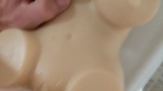 Sex toy fuck and cum