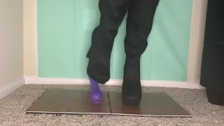 Black Boots Crush Blue Cock