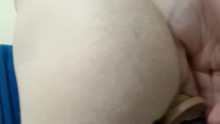 Femboy twink uses dildo