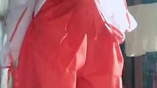 巫女服　男の娘オナニー
