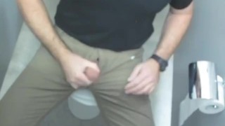 Jerking-off in the office toilet stall