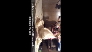 Chubby bitch makes bed