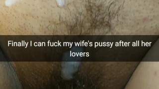 Cuckold husband fuck wife pussy after all her lovers. Cheating Sloppy seconds [Snapchat. Cuckold]