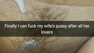 Cuckold husband fuck wife pussy after all her lovers. Cheating Sloppy seconds [Snapchat. Cuckold]