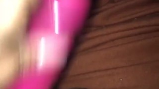 Pink dildo in Young pussy